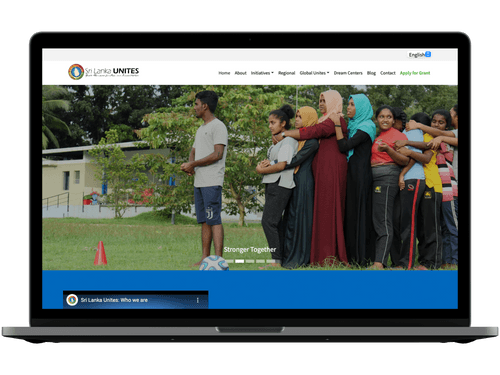 A preview of Sri Lanka Unites's website.